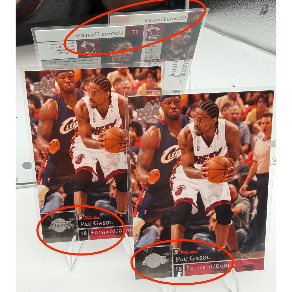 2009-10 Upper Deck Udonis Haslem #97 Pau Gasol Error Card Miami Heat Lakers